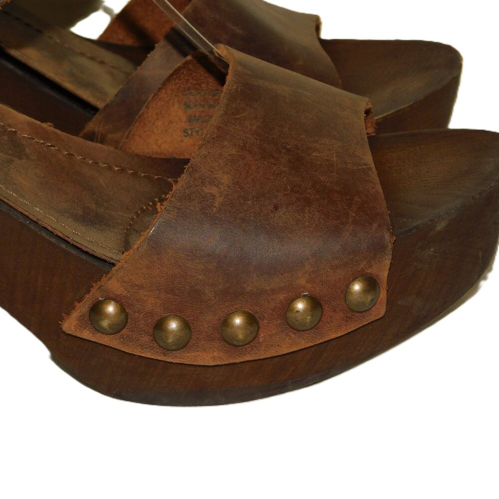 Mila Paoli Made In Italy Leather Heel Sandals Size 39 US Size 8 - Picture 5 of 12